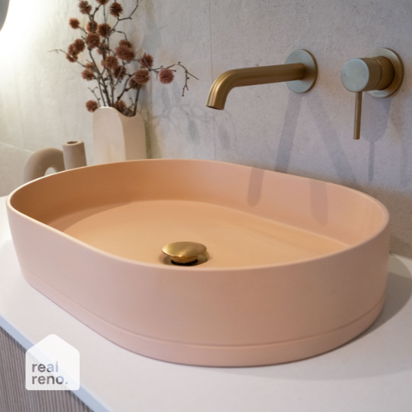 Caroma Liano II 175mm Wall Basin/Bath Mixer Set Brushed Brass - The Blue Space Real Reno