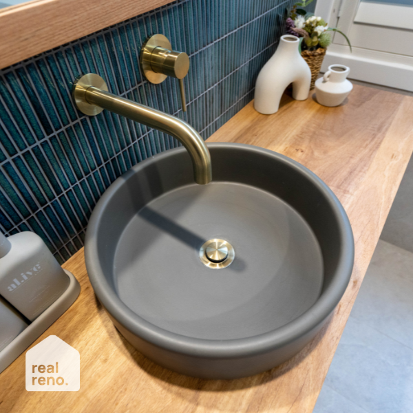 Meir Round Curved Spout 200mm Tiger Bronze