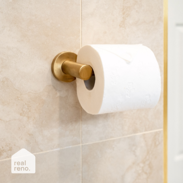 Phoenix Radii Toilet Roll Holder Round Plate - Brushed Gold