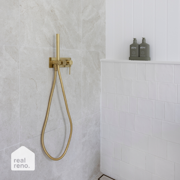 Phoenix Vivid Slimline Wall Shower System - Brushed Gold