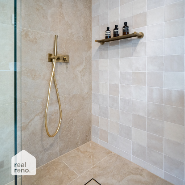 Phoenix Radii Shower Shelf Round Plate - Brushed Gold 450mm