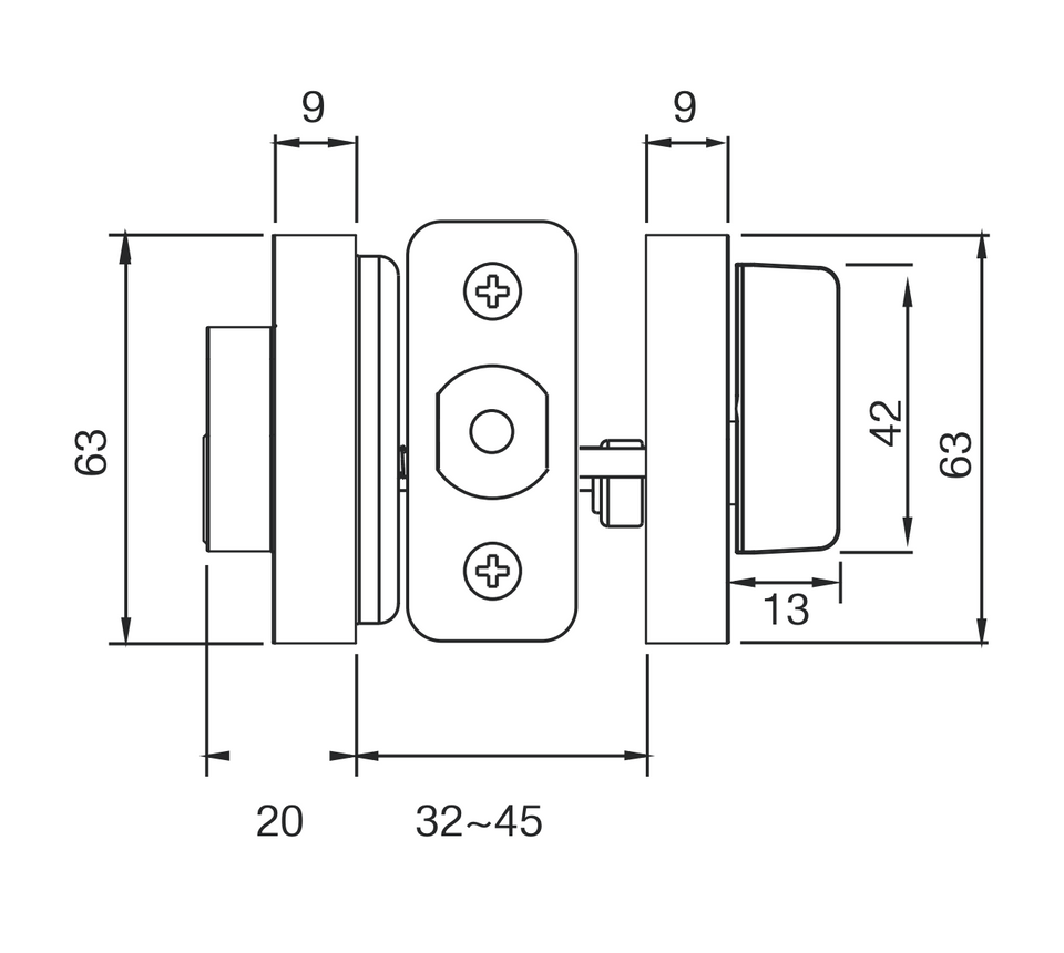 Lane Slimline Single Cylinder Deadbolt Round Brushed Satin Chrome
