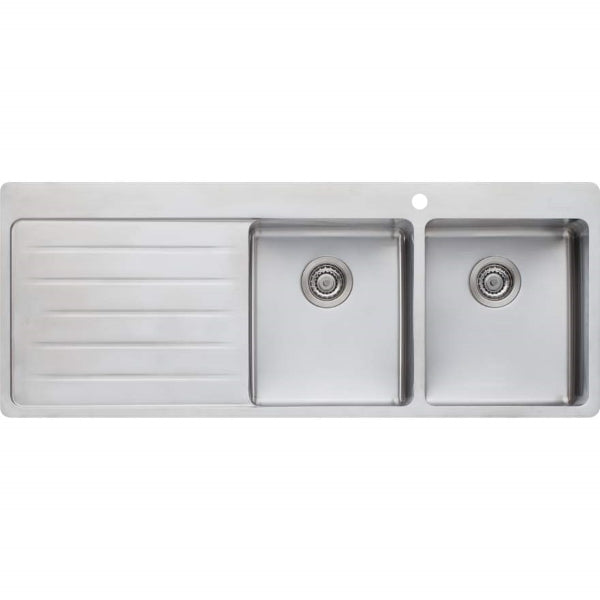 Oliveri Sonetto double bowl topmount sink drainer 1TH