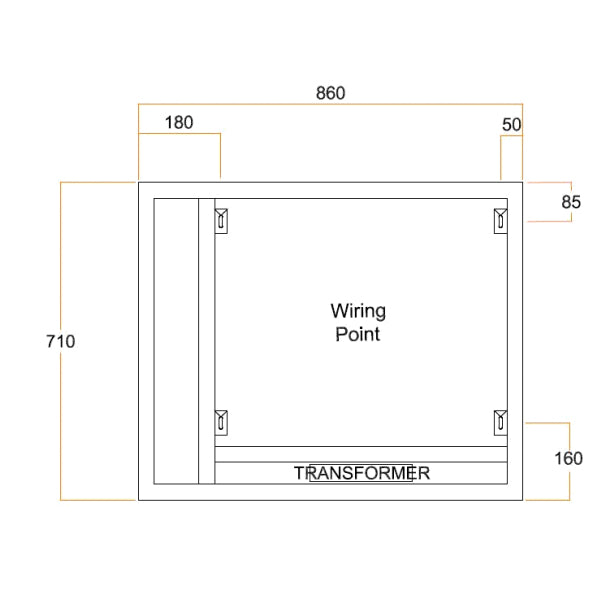 Thermogroup Ablaze Premium SS Range Back-Lit Mirror - 900mm to 1200mm