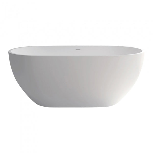 Fienza Nero 1400mm Matte White Stone Bath