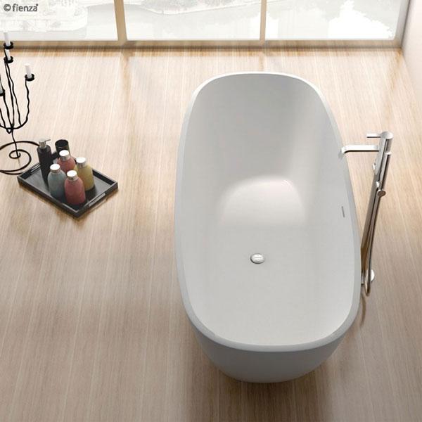 Fienza Marissa Matte White Stone Freestanding Bath 1700mm