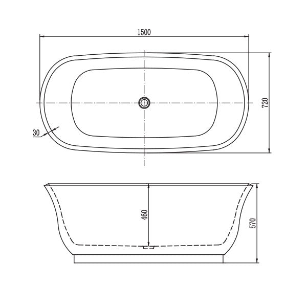 BelBagno Baden Freestanding Bath White