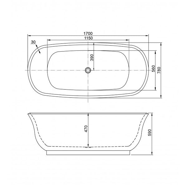 BelBagno Baden Freestanding Bath White