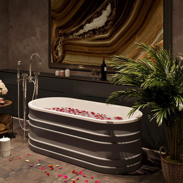 BelBagno Bucciano 1675mm Freestanding Bath Stone Grey