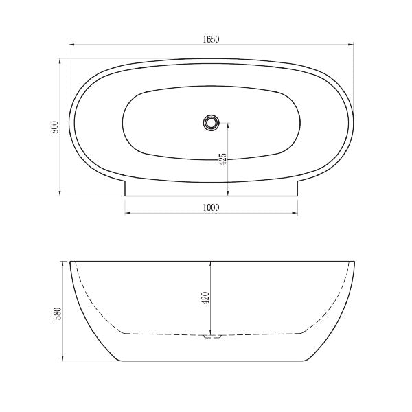 BelBagno Palermo Back to Wall Freestanding Bath White