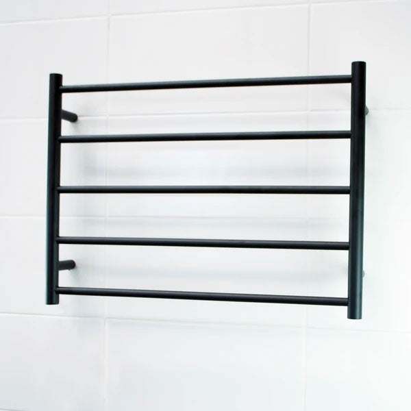 Radiant Round 5 Bar Heated Rail 750mmx550mm Matte Black