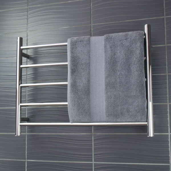 Radiant Round 5 Bar Heated Rail 750mmx550mm Polished Stainless Steel