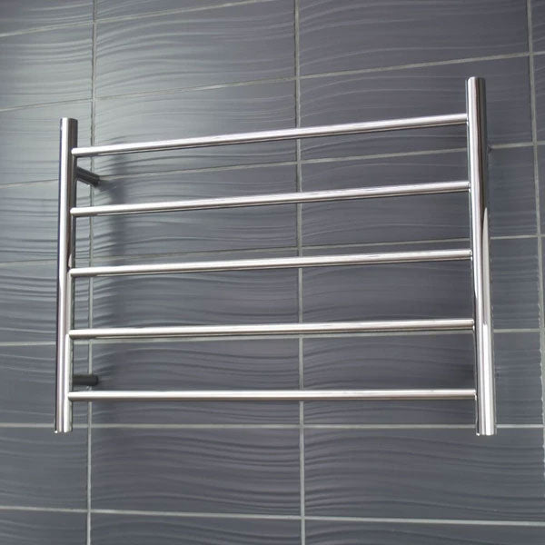 Radiant Round 5 Bar Heated Rail 750mmx550mm Polished Stainless Steel