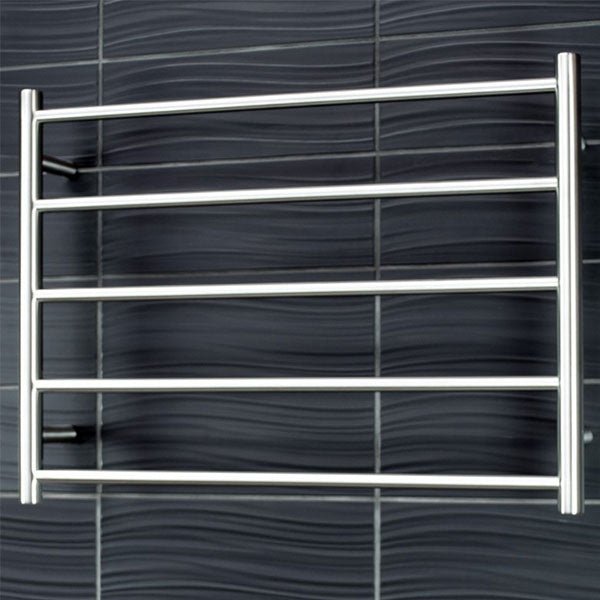 Radiant Round 5 Bar Non-Heated Rail 750mmx500mm Brushed Stainless Steel