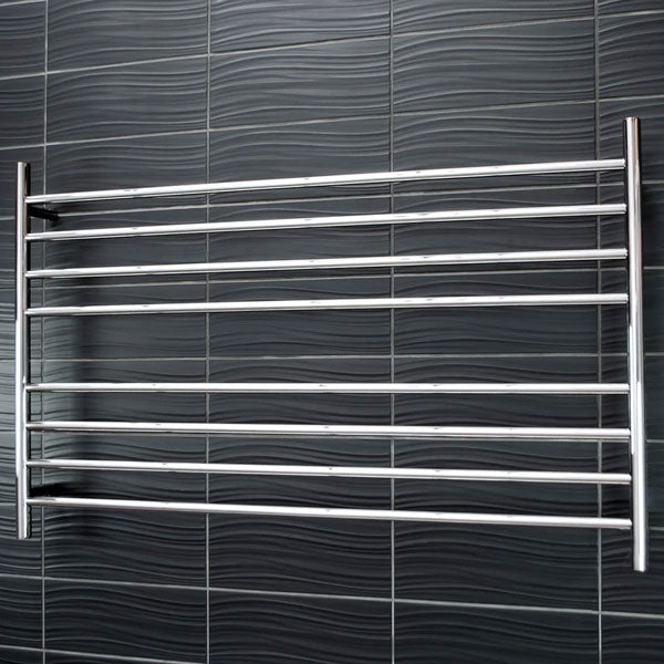 Radiant Round 8 Bar Heated Rail 1300x750mm Polished Stainless