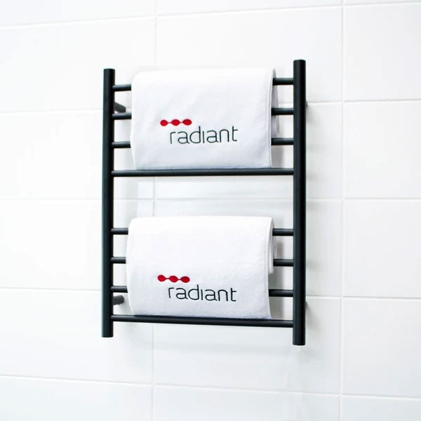 Radiant Round 8 Bar Heated Rail 530mmx700mm Matte Black