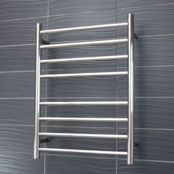 Radiant Round 8 Bar Heated Rail 530mmx700mm Polished Stainless Steel