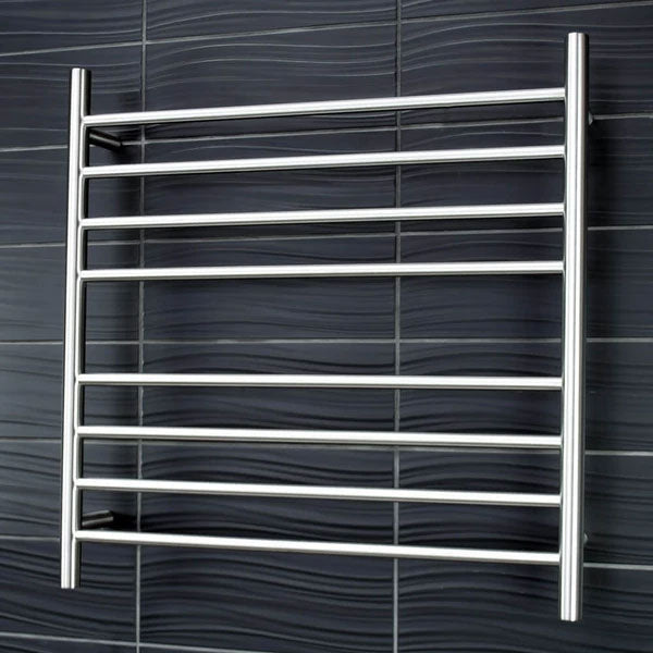 Radiant Round 8 Bar Heated Rail 750mmx750mm Brushed Stainless Steel