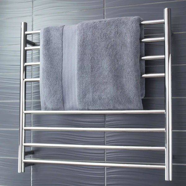 Radiant Round 8 Bar Heated Rail 750x750mm Polished Stainless