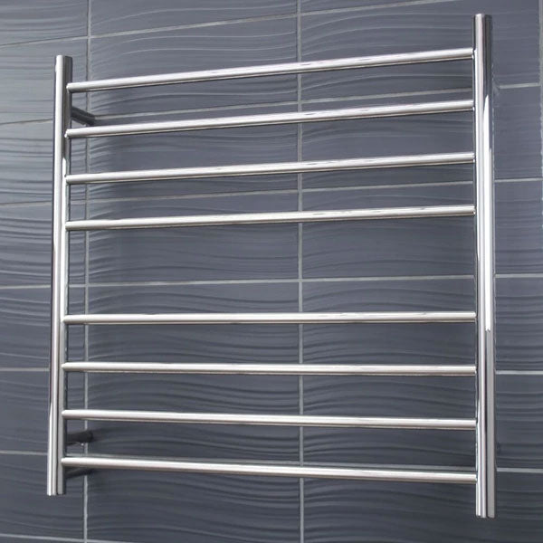 Radiant Round 8 Bar Heated Rail 750x750mm Polished Stainless