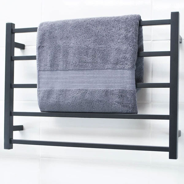 Radiant Square 5 Bar Heated Rail 750mmx550mm Matte Black