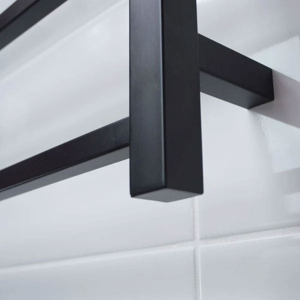 Radiant Square 5 Bar Heated Rail 750mmx550mm Matte Black