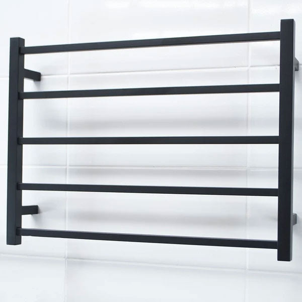 Radiant Square 5 Bar Heated Rail 750mmx550mm Matte Black