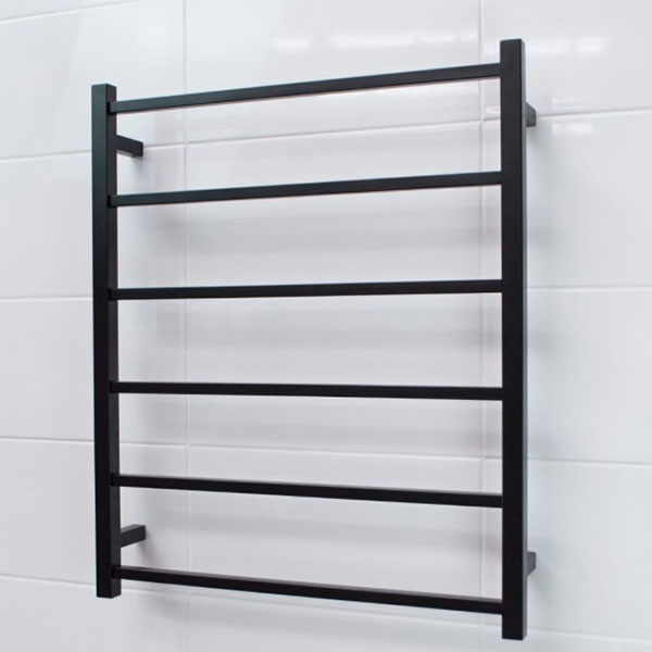 Radiant Square 6 bar Non-Heated Rail 700mmx830mm Matte Black