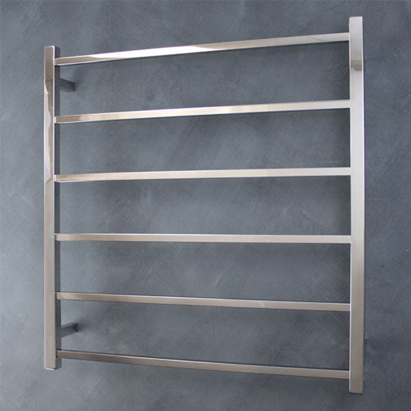 Radiant Square 6 bar Non-Heated Rail 800mmx830mm Polished Stainless Steel