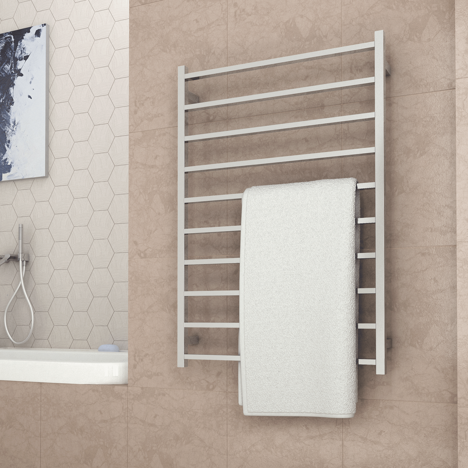 Thermogroup Wide 10 Bar Thermorail Straight Square Heated Towel Ladder 800mm
