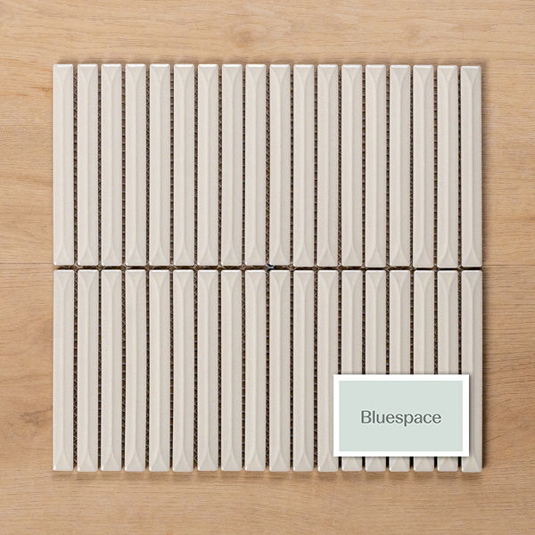 Castaways White Gloss KitKat Porcelain Mosaic Tile 15x145mm