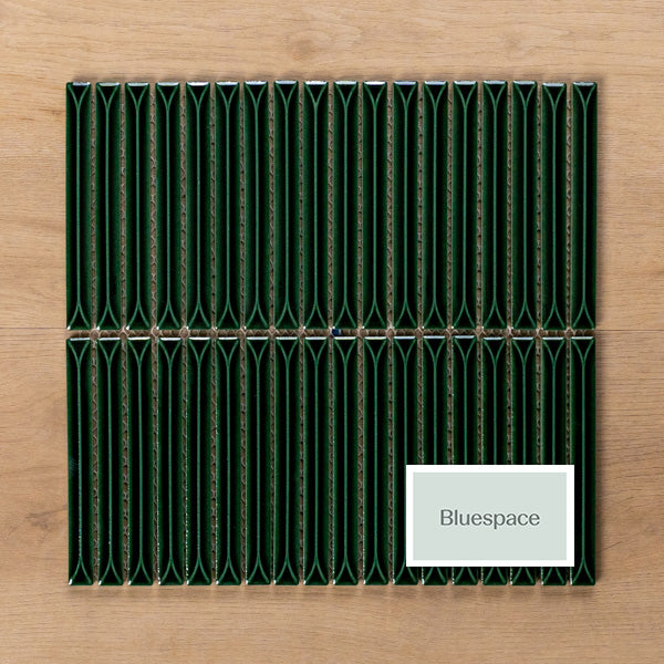 Castaways Jade Gloss Kit Kat Porcelain Mosaic Tile 15x145mm