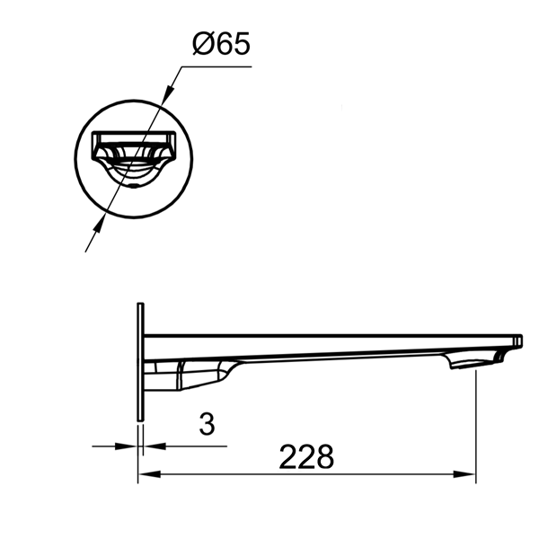 Indigo Savina Bath/Basin 225mm Spout Matte Black