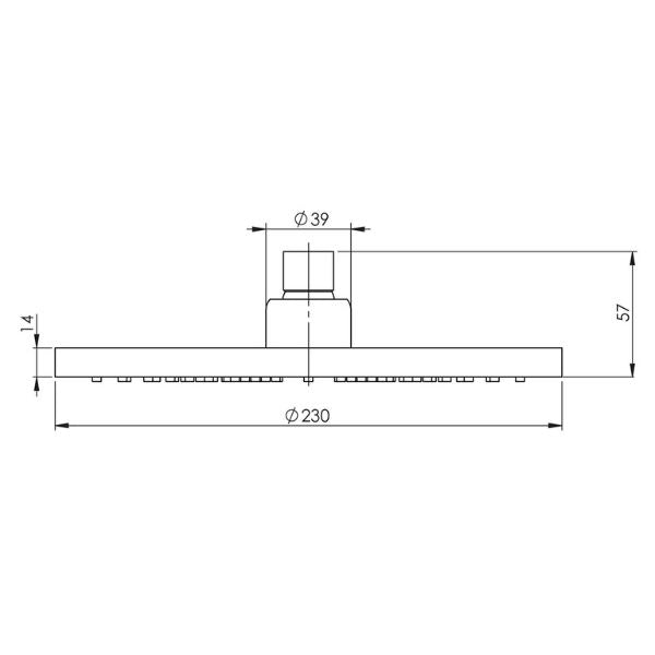 Phoenix Vivid Shower Rose 230mm Round - Brushed Carbon