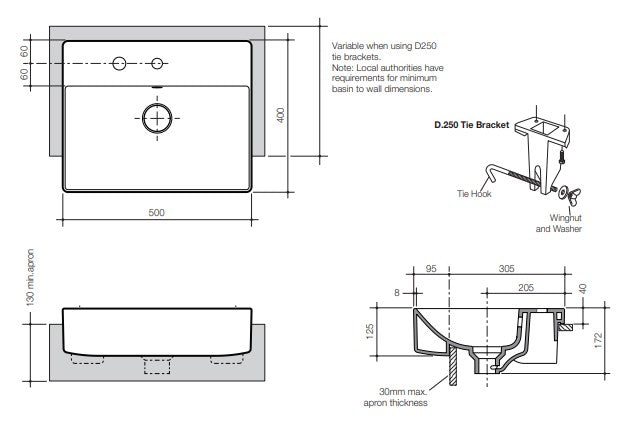 Caroma Urbane II Semi Recessed Basin