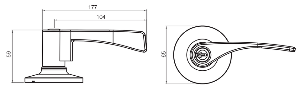 Lane Victoria Entrance Lever Door Handle Set On Round Rosette Polished Chrome