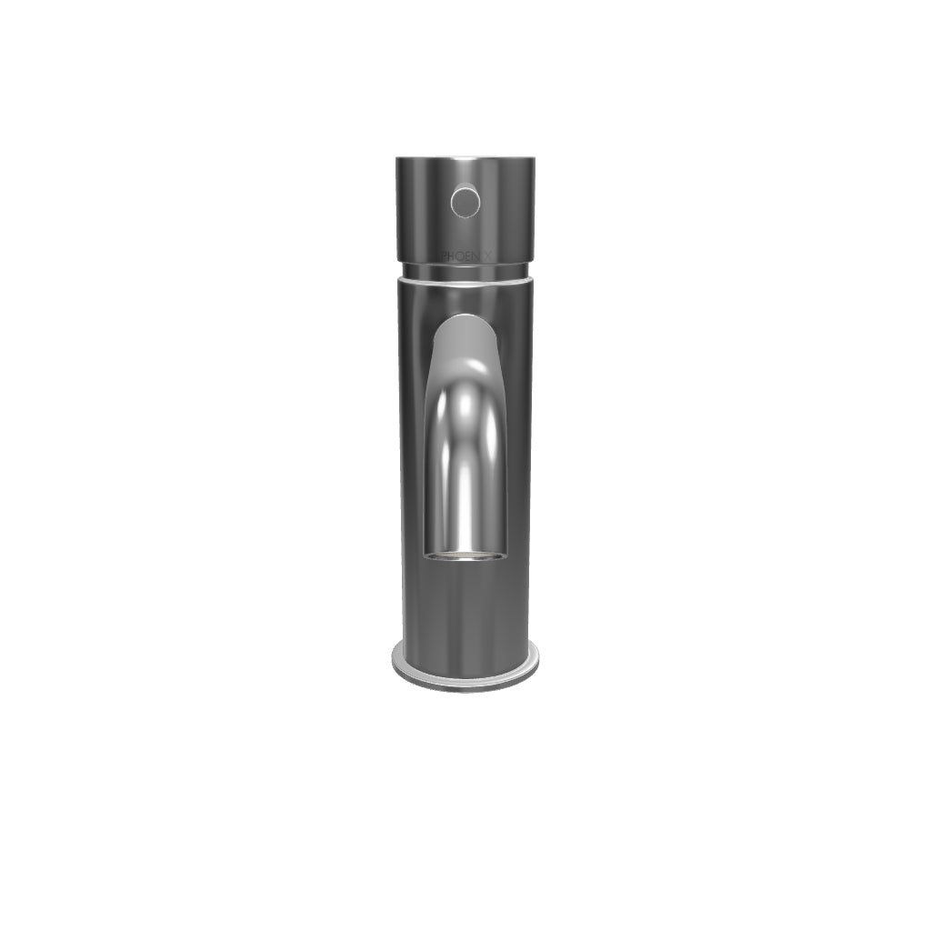 Phoenix Vivid Slimline Basin Mixer Curved Outlet - Brushed Nickel 3D Model - The Blue Space