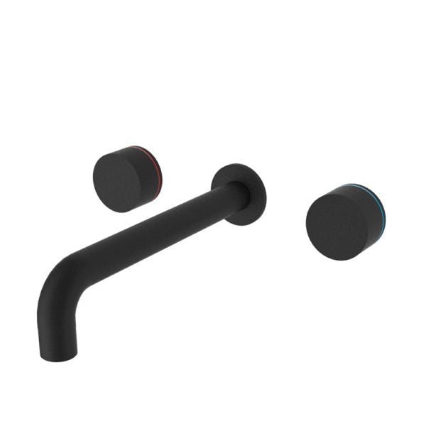 Nero Kara Wall Basin Set 217mm - Matte Black