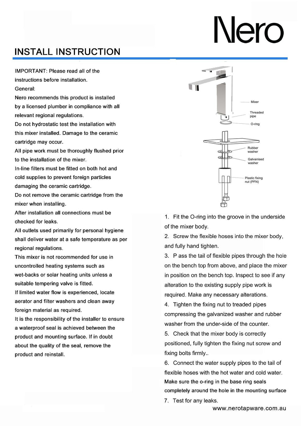 Nero Celia Basin Mixer Builders Range Matte Black