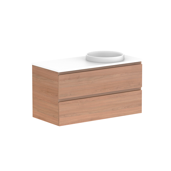 Glacier Full Depth All Drawer Slim 900mm Wall Hung Right Bowl Benchtop | The Blue Space