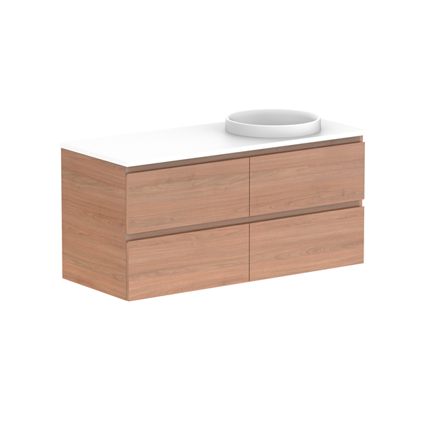 Glacier Full Depth All Drawer Slim 1200mm Wall Hung Right Bowl Benchtop | The Blue Space