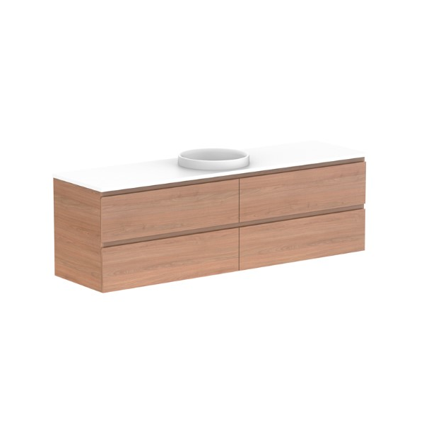 Glacier Full Depth All Drawer Slim 1800mm Wall Hung Centre Bowl Benchtop | The Blue Space