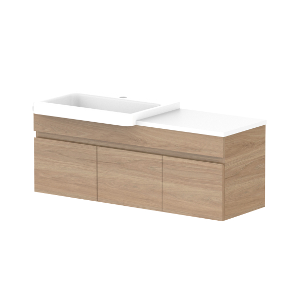 ADP Glacier Semi Recessed Door & Drawer Slim Benchtop 1050 Left Bowl | The Blue Space