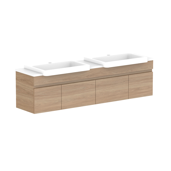 ADP Glacier Semi Recessed Door & Drawer Slim Benchtop 1500 Double Bowl | The Blue Space