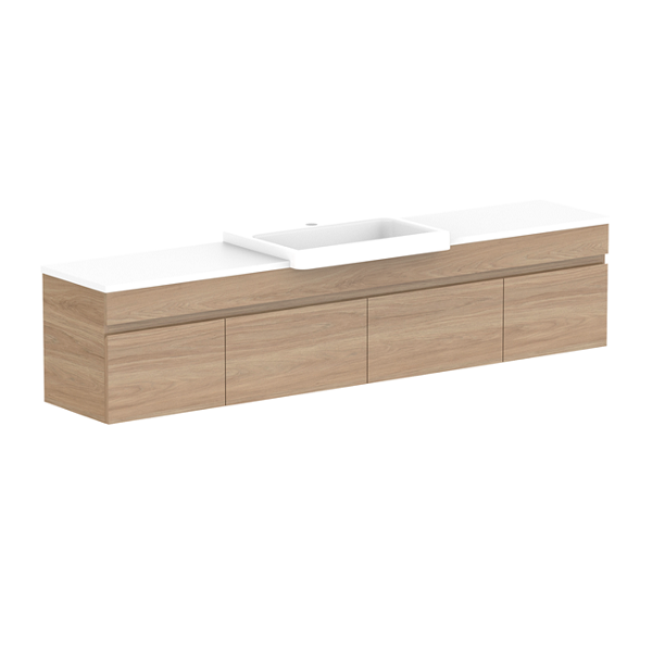 ADP Glacier Semi Recessed Door & Drawer Slim Benchtop 1800 Centre Bowl | The Blue Space