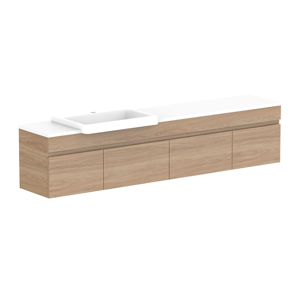 ADP Glacier Semi Recessed Door & Drawer Slim Benchtop 1800 Left Bowl | The Blue Space