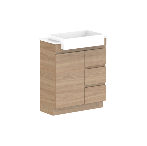 ADP Glacier Semi Recessed Door & Drawer Trio Benchtop 750 Centre Bowl | The Blue Space