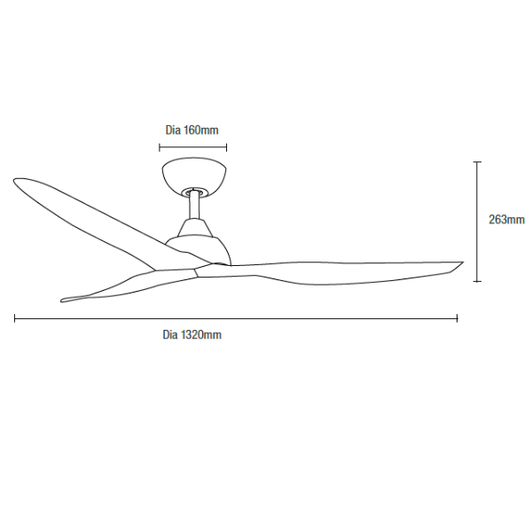 Martec Avoca Smart 52in 132cm DC Ceiling Fan - Black