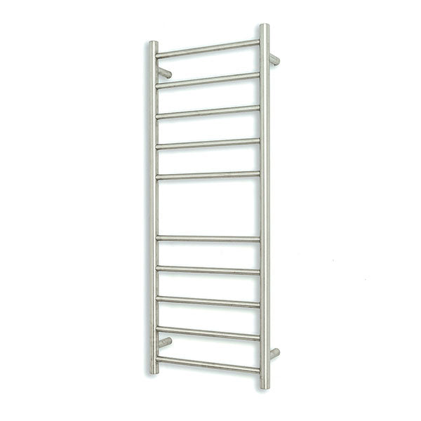 Radiant Round 10 Bar Heated Rail 430 x 1100 Brushed - The Blue Space