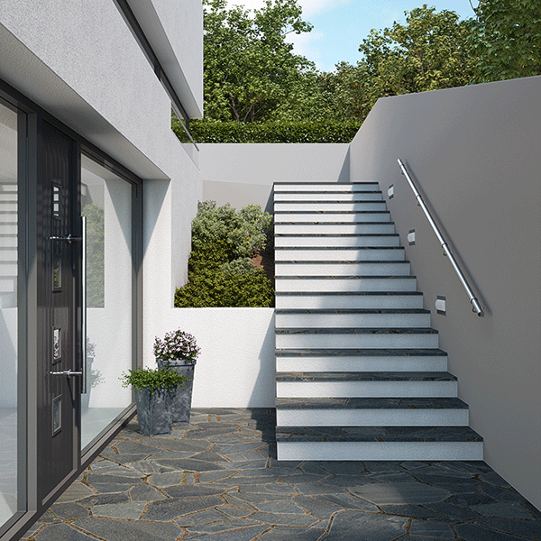 Rothley Baroque Handrail Kit Brushed Stainless Steel